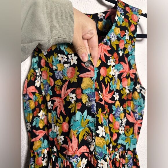 Vintage Carole Little Floral Button Up Maxi Dress size medium - Picture 3 of 6